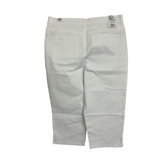 Gloria Vanderbilt Womens Amanda Capri Pants White Size 14 NWT Beachy Summer - Picture 2 of 12